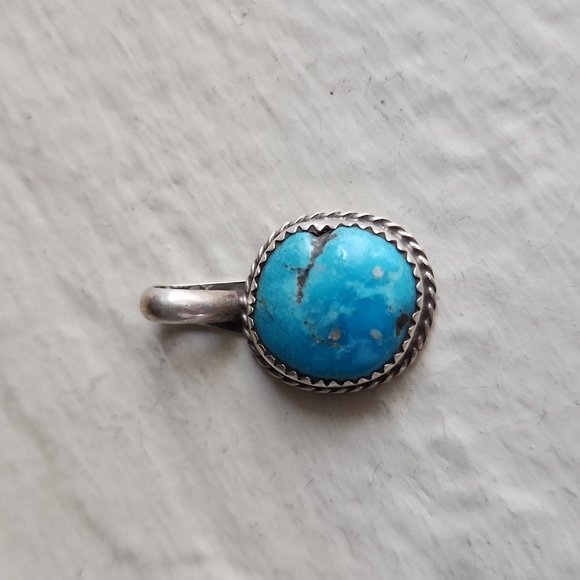 NWOT Native American Navajo Turquoise & Sterling Handmade Pendant 💙 - Picture 7 of 9